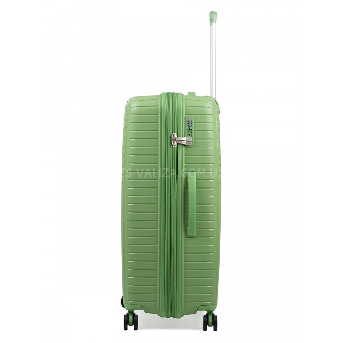 Чемодан большой L полипропилен зелёный 77х53х32+5см/133л/4.4кг/Snowbal, фото 4