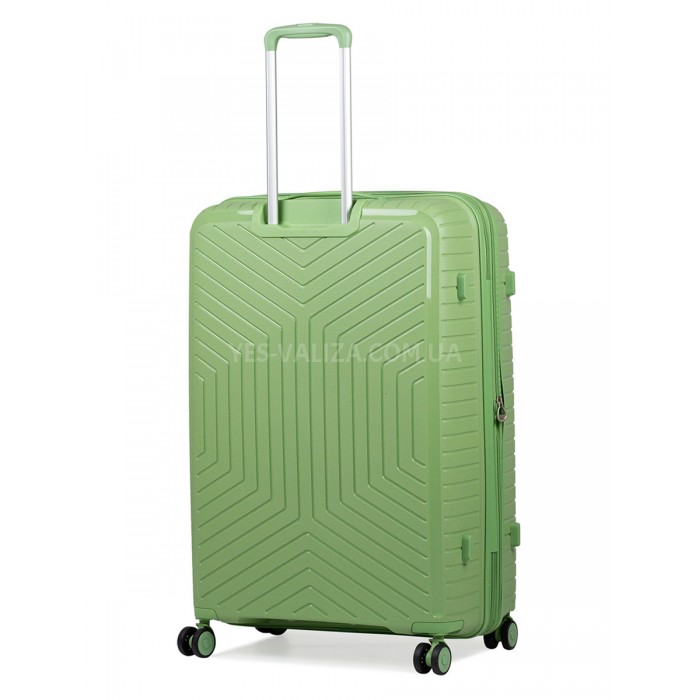 Чемодан большой L полипропилен зелёный 77х53х32+5см/133л/4.4кг/Snowbal, фото 3