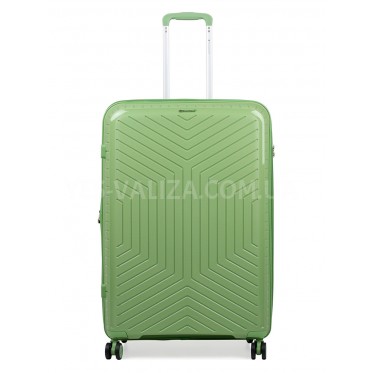 Чемодан большой L полипропилен зелёный 77х53х32+5см/133л/4.4кг/Snowbal