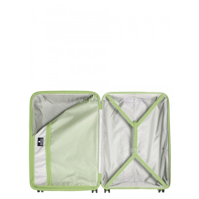 Чемодан средний M полипропилен зелёный 67х47х26+5см/83л/3.7кг/Snowball, фото 10