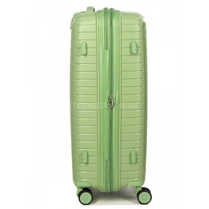 Чемодан средний M полипропилен зелёный 67х47х26+5см/83л/3.7кг/Snowball, фото 5
