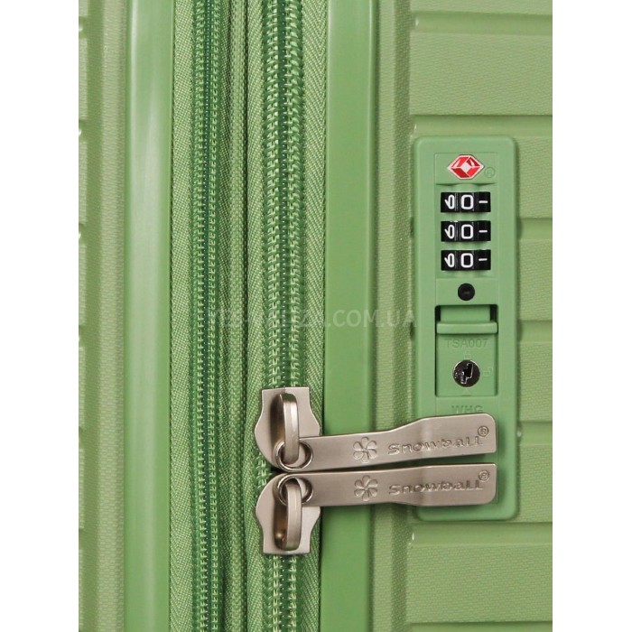 Чемодан ручная кладь S полипропилен зелёный 55х36х20/35л/2.5кг/Snowbal, фото 8