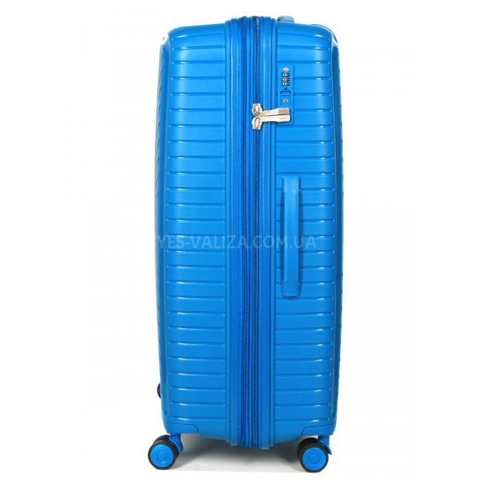 Чемодан большой L полипропилен голубой 77х53х32+5см/133л/4.4кг/Snowbal, фото 4