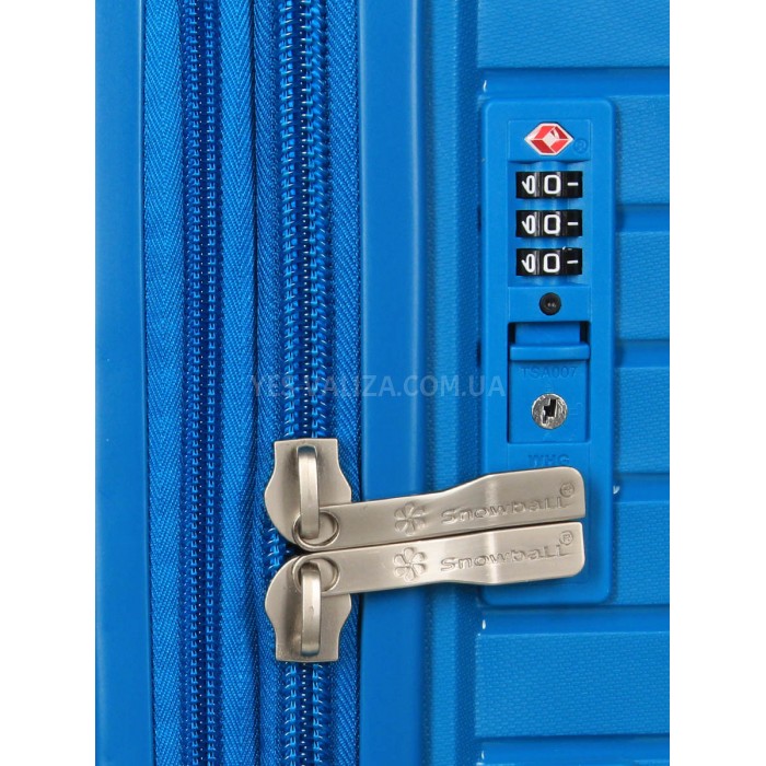 Чемодан большой L полипропилен голубой 77х53х32+5см/133л/4.4кг/Snowbal, фото 8