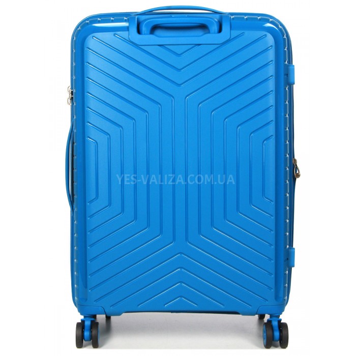 Валіза середня M поліпропілен блакитна 67х47х26+5см/83л/3.7кг/Snowball, фото 3