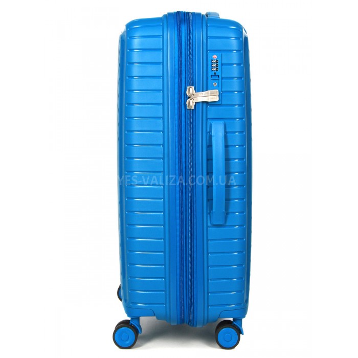 Чемодан средний M полипропилен голубой 67х47х26+5см/83л/3.7кг/Snowball, фото 4