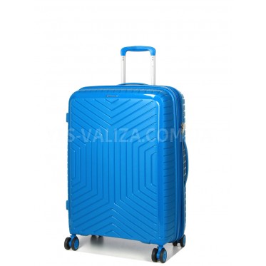 Чемодан средний M полипропилен голубой 67х47х26+5см/83л/3.7кг/Snowball