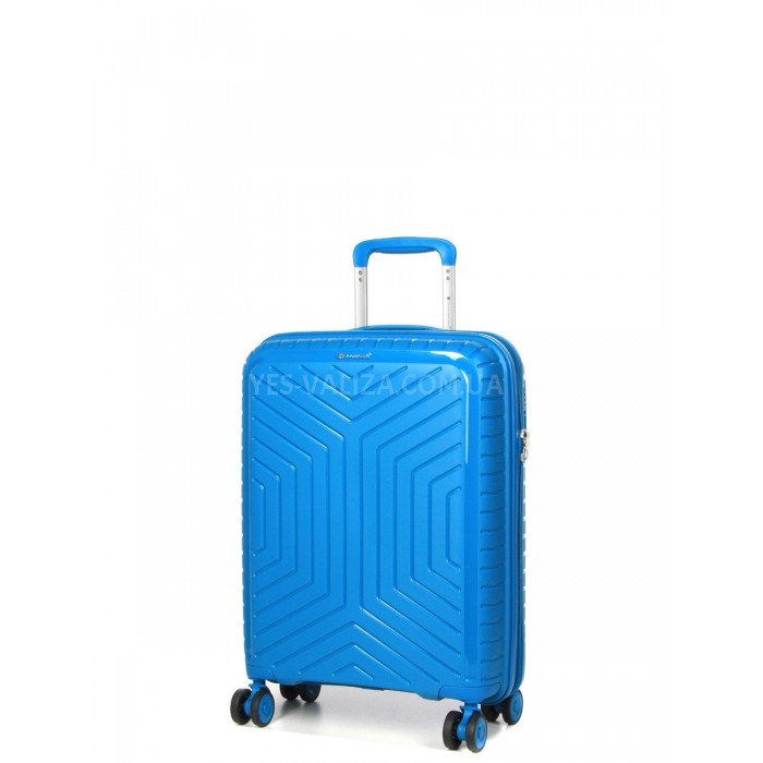 Чемодан ручная кладь S полипропилен голубой 55х36х20/35л/2.5кг/Snowbal, фото 2