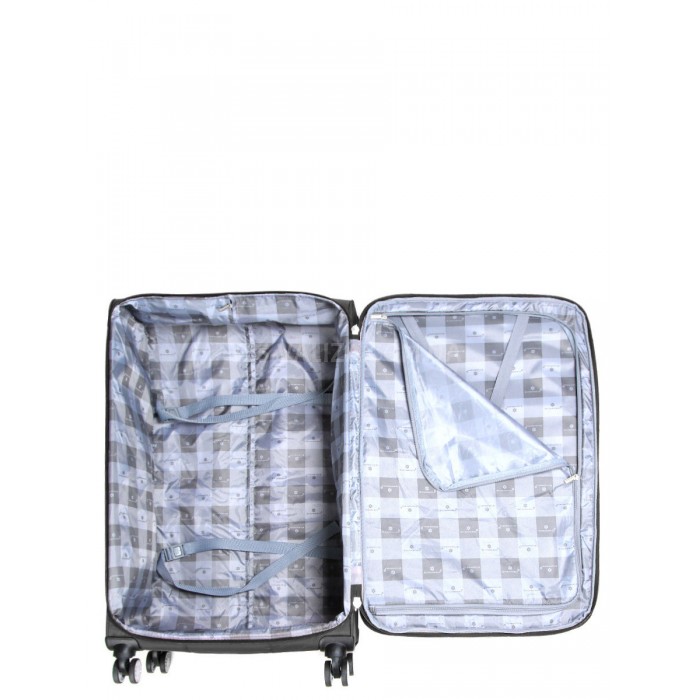 Чемодан большой L ткань чёрный 77х47х32(+5)см/119л/3.9кг/Snowbal 87303, фото 10