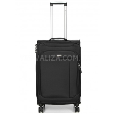 Чемодан средний M ткань чёрный 67х41х27(+5)см/83л/3.2кг/Snowball 87303