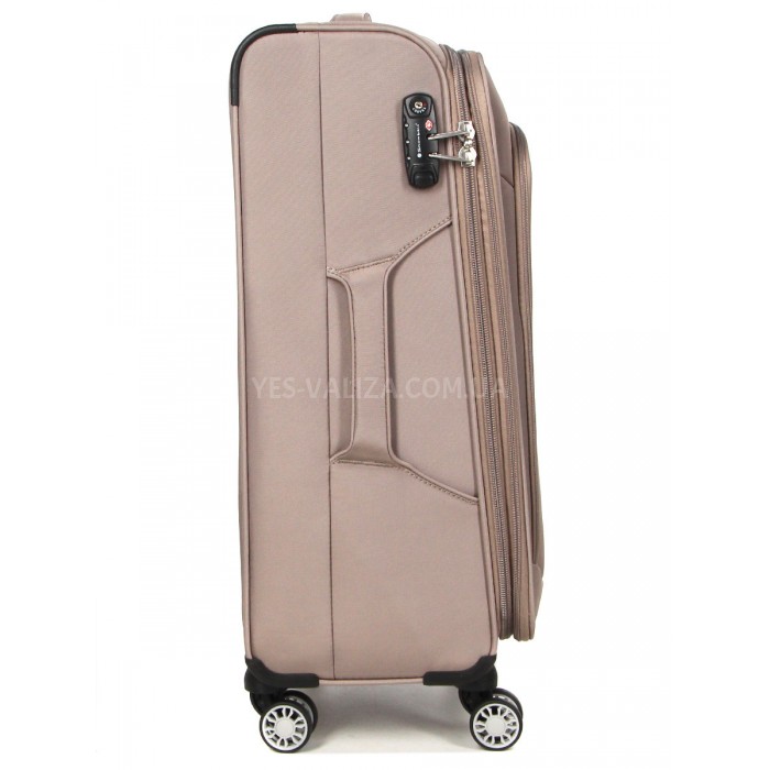 Чемодан средний M ткань бежевый 67х41х27+5см/83л/3.2кг/Snowball 87303, фото 4