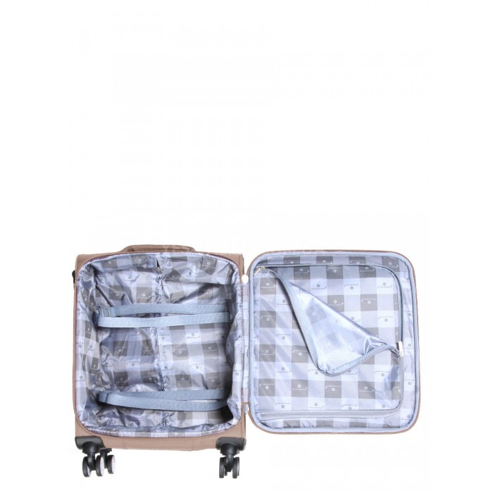 Валіза ручна поклажа S тканина бежева 55х36х20/35л/2.5кг/Snowbal 87303, фото 10