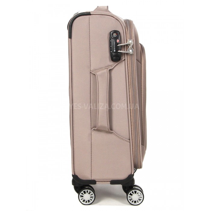 Чемодан ручная кладь S ткань бежевый 55х36х20/35л/2.5кг/Snowball 87303, фото 4