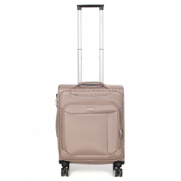 Валіза ручна поклажа S тканина бежева 55х36х20/35л/2.5кг/Snowbal 87303, фото 1