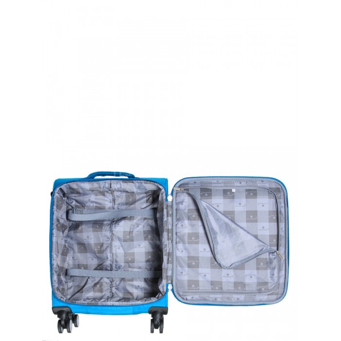 Чемодан ручная кладь S ткань бирюза 55х36х20см/35л/2.5кг/Snowbal 87303, фото 10