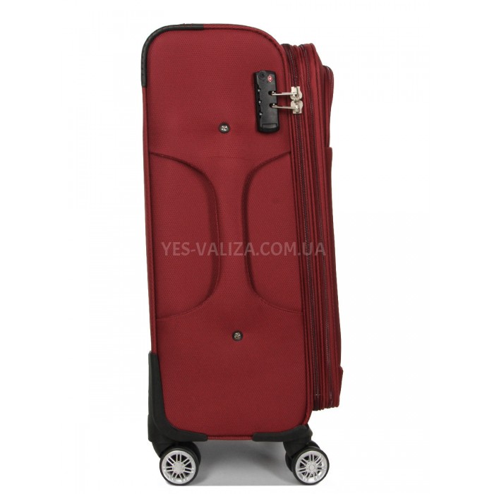 Чемодан средний M ткань красный 67х43х29(+5)см/77л/3.8кг/Worldline 620, фото 4