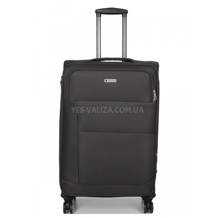 Чемодан большой L ткань серый 77х48х32(+5)см/110л/4.3кг/Worldline 620, фото 1