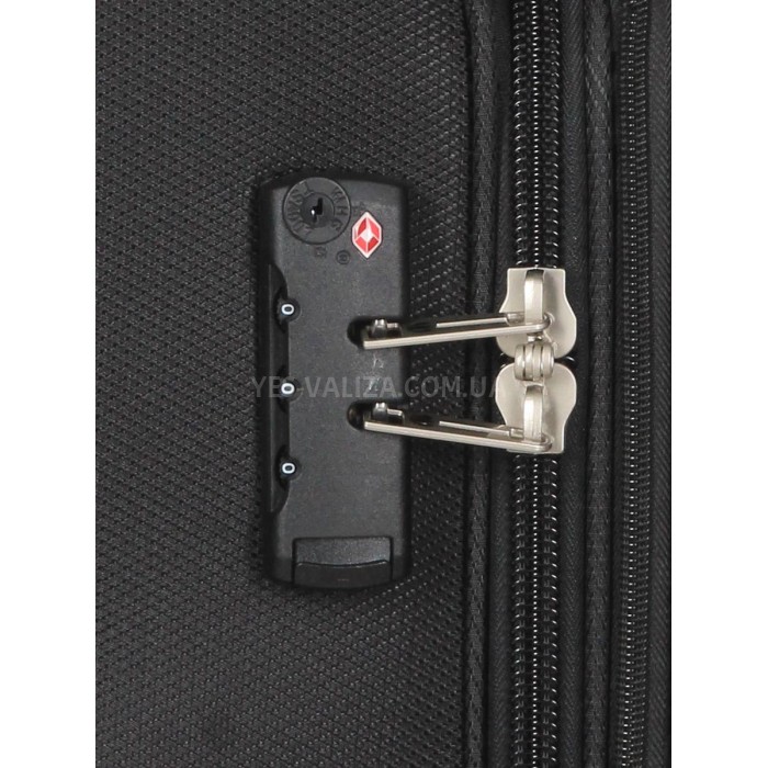 Валіза середня M тканина чорна 67х43х29(+5)см/77л/3.8кг/Worldline 620, фото 8