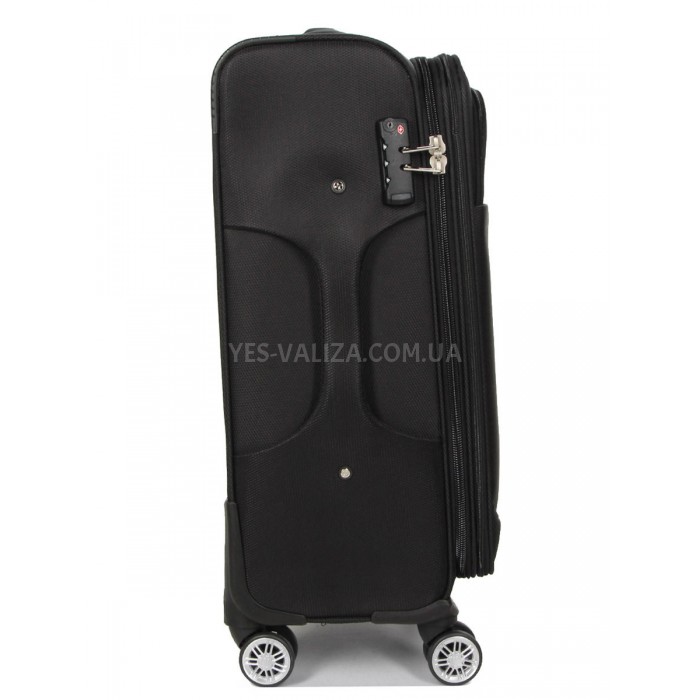 Валіза середня M тканина чорна 67х43х29(+5)см/77л/3.8кг/Worldline 620, фото 4