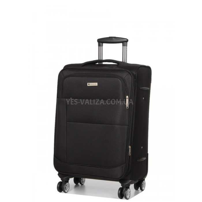 Чемодан средний M ткань чёрный 67х43х29(+5)см/77л/3.8кг/Worldline 620, фото 2