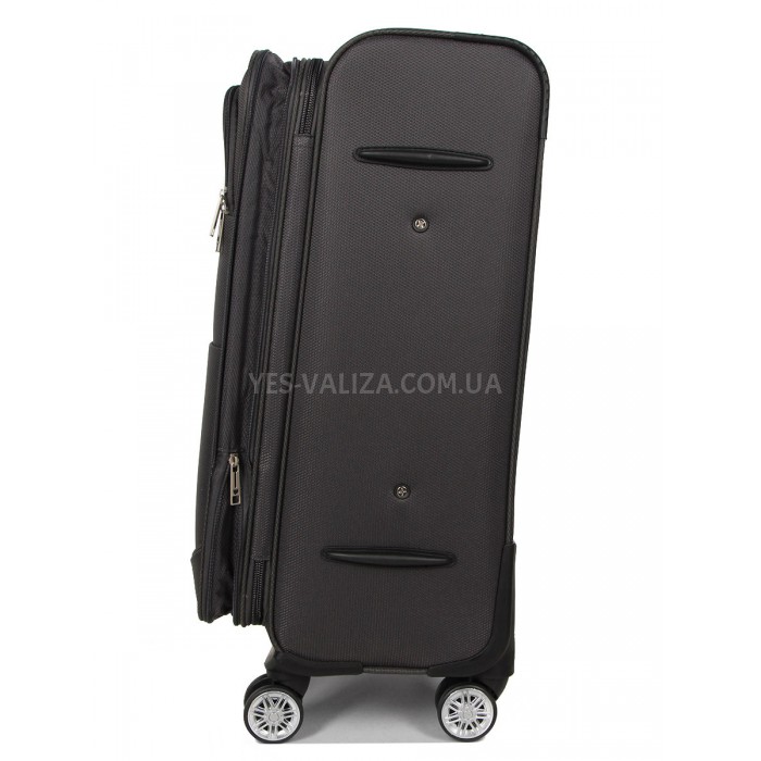 Чемодан средний M ткань серый 67х43х29(+5)см/77л/3.8кг/Worldline 620, фото 5