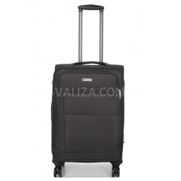 Чемодан средний M ткань серый 67х43х29(+5)см/77л/3.8кг/Worldline 620