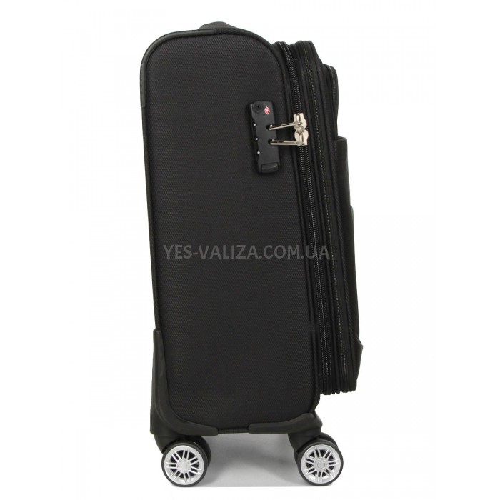 Чемодан малый S ткань чёрный 55х39х24(+5)см/44л/3.2кг/Worldline 620, фото 4