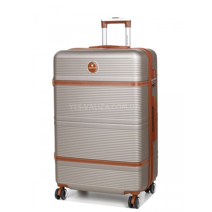 Валіза велика L шампань 76х49х28(+5)см/110л/4.3кг/Worldline 629, фото 2