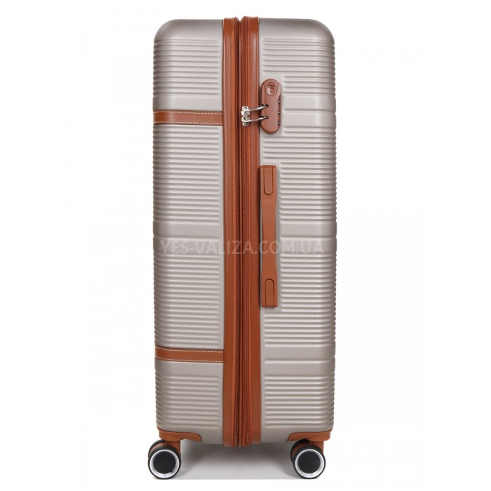 Чемодан большой L шампань 76х49х28(+5)см/110л/4.3кг/Worldline 629, фото 4