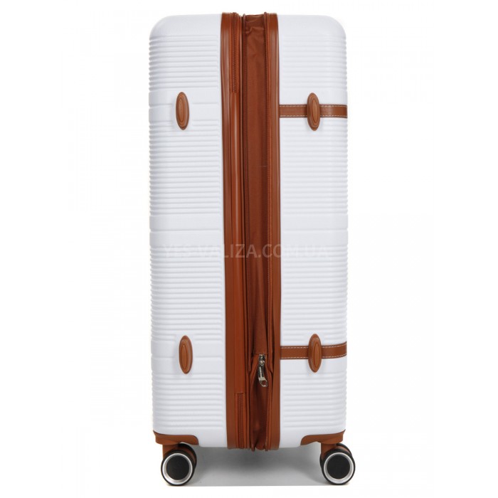 Чемодан большой L белый 76х49х28(+5)см/110л/4.3кг/Worldline 629, фото 5