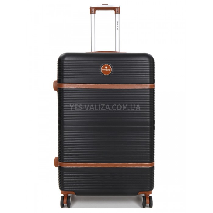 Валіза велика L чорна 76х49х28(+5)см/110л/4.3кг//Worldline 629, фото 1