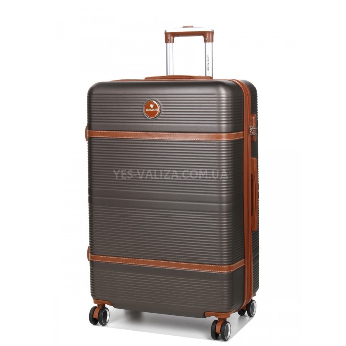 Чемодан большой L коричневый 76х49х28(+5)см/110л/4.3кг/Worldline 629, фото 2