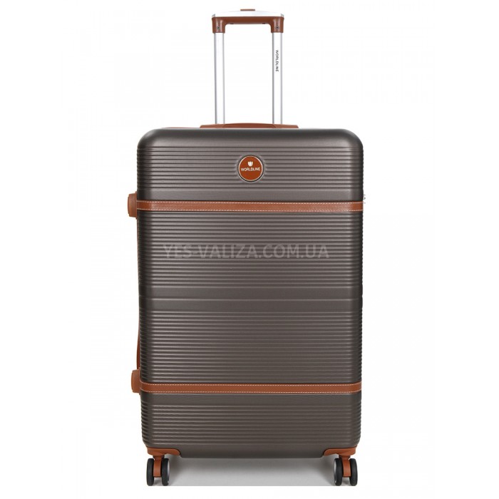 Чемодан большой L коричневый 76х49х28(+5)см/110л/4.3кг/Worldline 629, фото 1