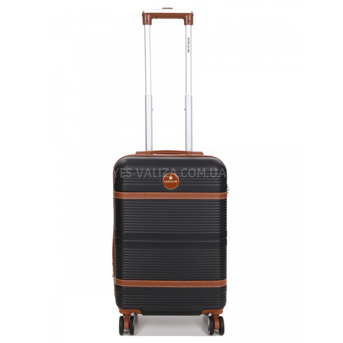 Чемодан ручная кладь S чёрный 55х35х20(+5)см/42л/2.8кг/Worldline 629, фото 1