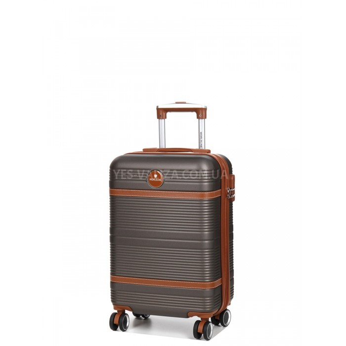Чемодан ручная кладь S коричневый 55х35х20+5см/42л/2.8кг/Worldline 629, фото 2