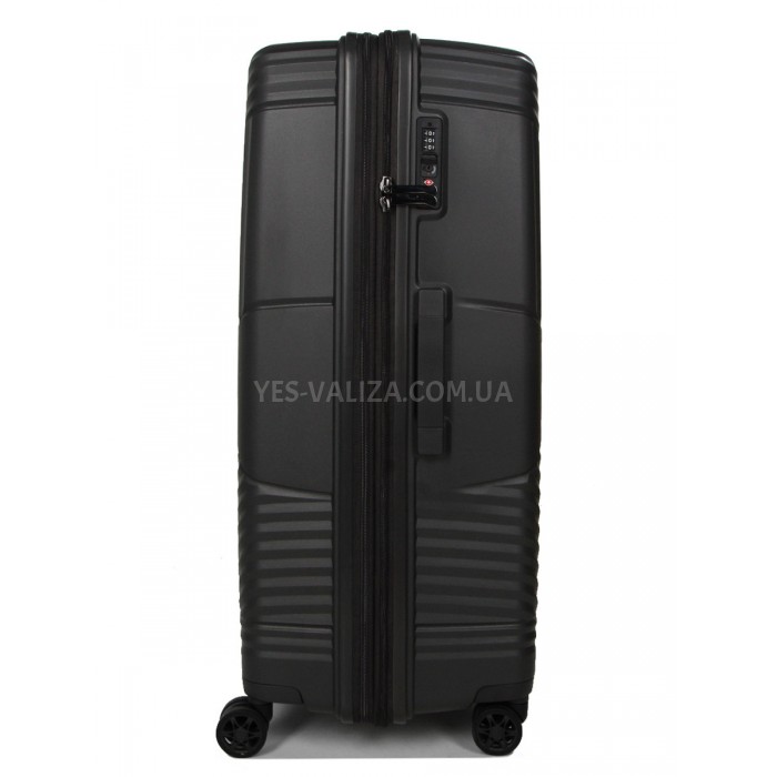 Валіза велика L поліпропілен сіра 77х53х30+5см/114л/5кг/Airtex 639, фото 4