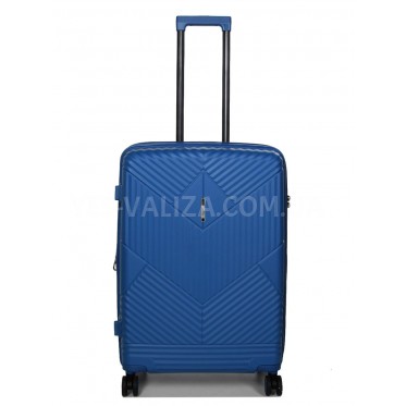 Валіза середня M поліпропілен синя 67х46х26(+5)см/77л/4кг/Airtex 639