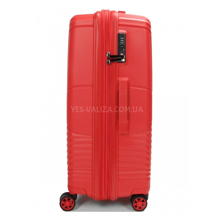 Валіза середня M поліпропілен червона 67х46х26+5см/77л/4кг/Airtex 639, фото 4