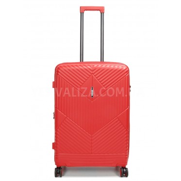 Валіза середня M поліпропілен червона 67х46х26+5см/77л/4кг/Airtex 639