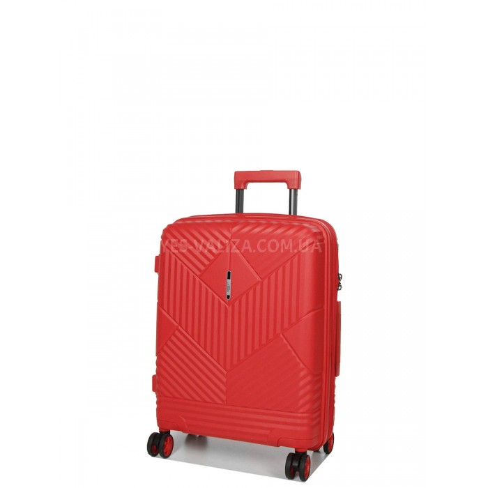 Валіза ручна поклажа поліпропілен червона 55х40х20+5/44л/3кг/Airtex639, фото 2