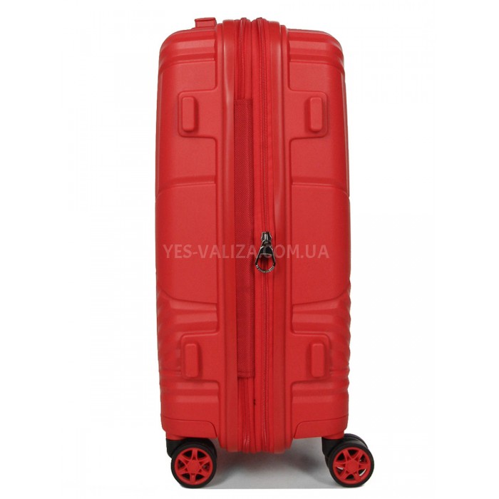 Валіза ручна поклажа поліпропілен червона 55х40х20+5/44л/3кг/Airtex639, фото 5