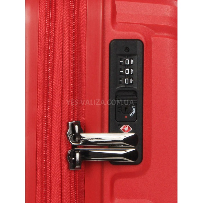 Валіза ручна поклажа поліпропілен червона 55х40х20+5/44л/3кг/Airtex639, фото 8