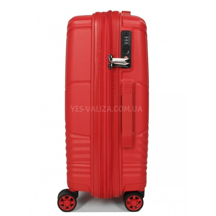 Валіза ручна поклажа поліпропілен червона 55х40х20+5/44л/3кг/Airtex639, фото 4