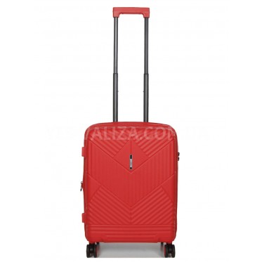 Чемодан ручная кладь полипропилен красный 55х40х20+5/44л/3кг/Airtex639