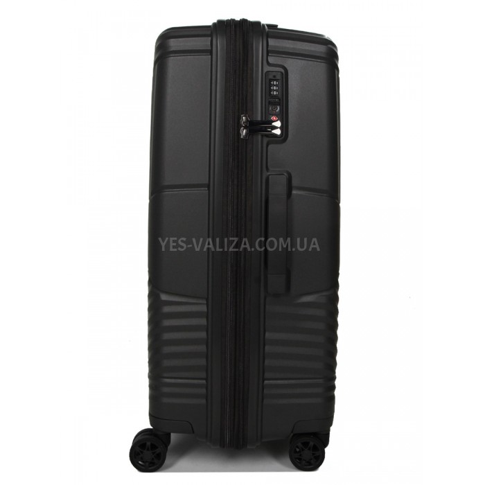 Валіза середня M поліпропілен сіра 67х46х26(+5)см/77л/4кг/Airtex 639, фото 4