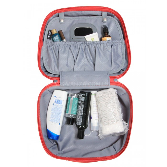 Кейс(ручна поклажа) поліпропілен червоний 37х31х17/15л/1.1кг/Airtex 639, фото 10