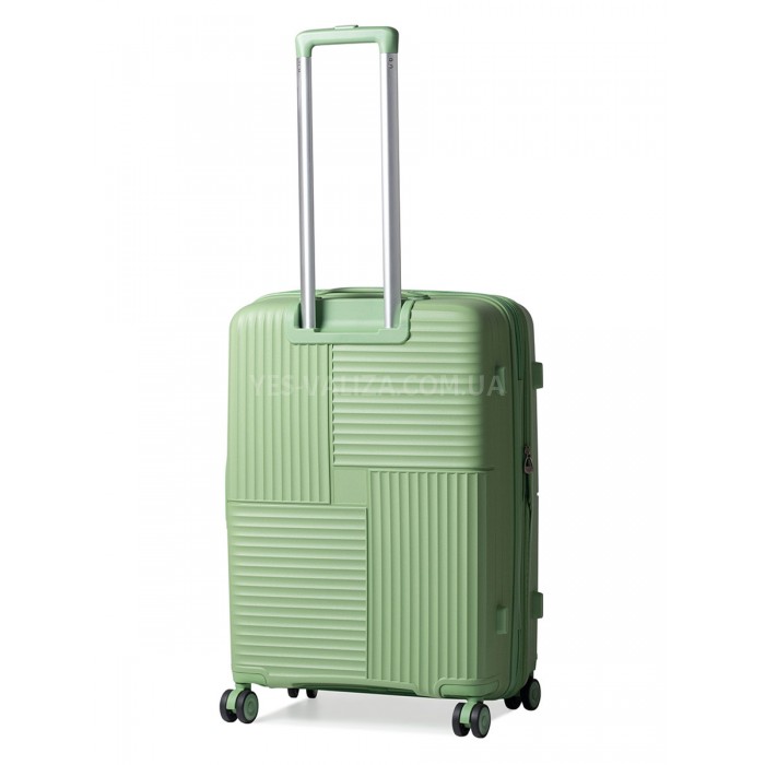 Чемодан средний M полипропилен зелёный 66х46х27+5см/84л/3.7кг/Snowball, фото 3