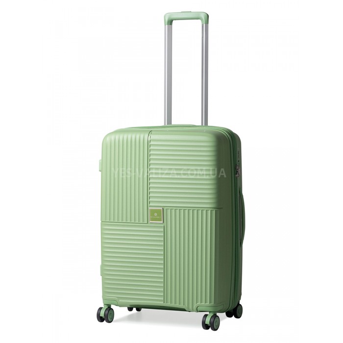 Валіза середня M поліпропілен зелена 66х46х27(+5)см/84л/3.7кг/Snowball, фото 1