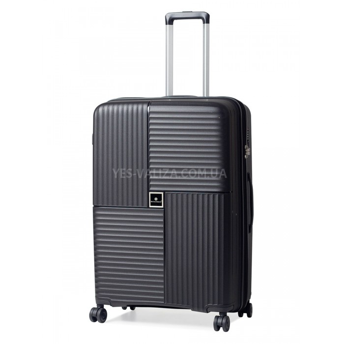 Валіза велика L поліпропілен чорна 76х52х31(+5)см/125л/4.6кг/Snowball, фото 1