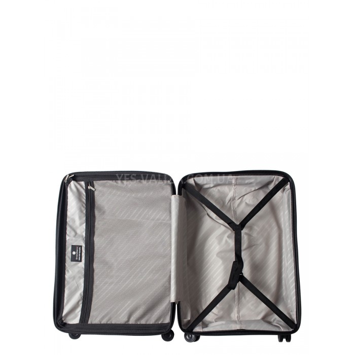 Чемодан средний M полипропилен чёрный 66х46х27+5см/84л/3.7кг/Snowball, фото 10